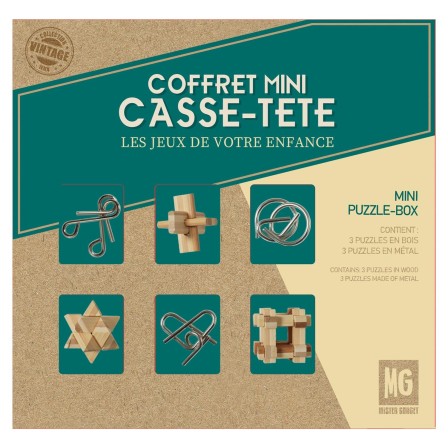 COFFRET CASSE TETE BOIS ET METAL X6