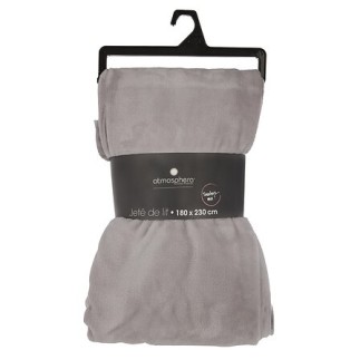 Plaid 180x230 cm flanelle gris