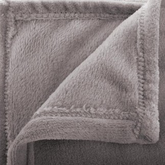 Plaid 180x230 cm flanelle gris