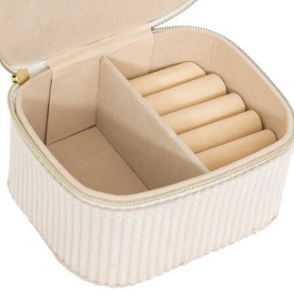 Boîte à bijoux Enya velours beige