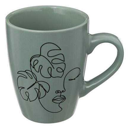 Mug Visage abstrait 35cl vert