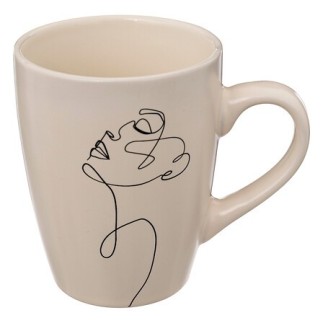 Mug Visage abstrait 35cl beige