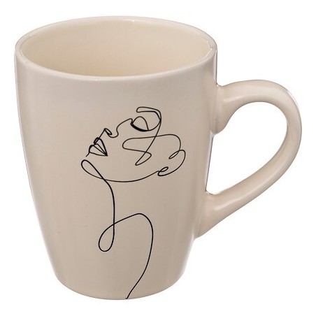 Mug Visage abstrait 35cl beige