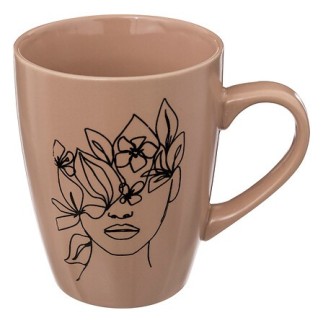 Mug Visage abstrait 35cl rose