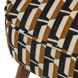 Fauteuil avec accoudoirs Chiara chenille jacquard noir et ocre