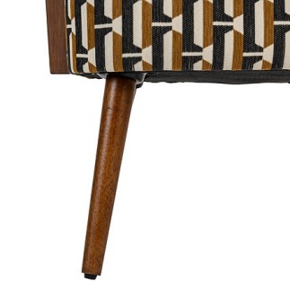 Fauteuil avec accoudoirs Chiara chenille jacquard noir et ocre