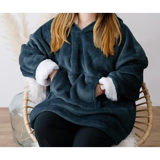 Plaid sweat taille L XL flanelle bleu égéen