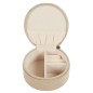 BOITE A BIJOUX RONDE VELOURS COTELE BEIGE