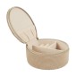 BOITE A BIJOUX RONDE VELOURS COTELE BEIGE