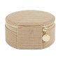 BOITE A BIJOUX RONDE VELOURS COTELE BEIGE