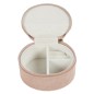 BOITE A BIJOUX RONDE VELOURS COTELE ROSE