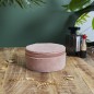 BOITE A BIJOUX RONDE VELOURS COTELE ROSE