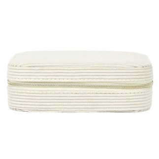 BOITE A BIJOUX EN VELOURS COTELE RECTANGLE BEIGE