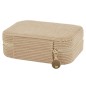 BOITE A BIJOUX EN VELOURS COTELE RECTANGLE TAUPE