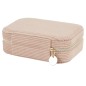 BOITE A BIJOUX EN VELOURS COTELE RECTANGLE ROSE
