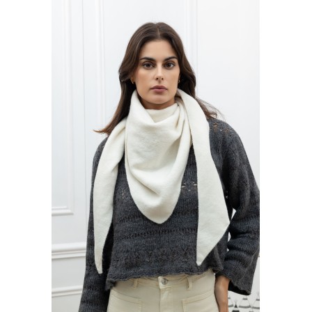 Echarpe triangle unie BLANC