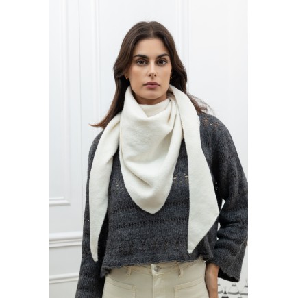Echarpe triangle unie BLANC