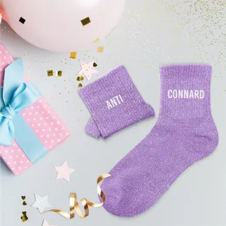 Chaussettes paillettes duo anti connard