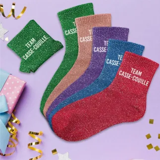 Chaussettes paillettes team casse-couille