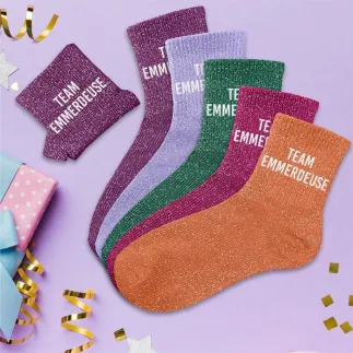 Chaussettes paillettes team emmerdeuse