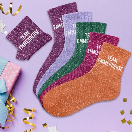 Chaussettes paillettes team emmerdeuse