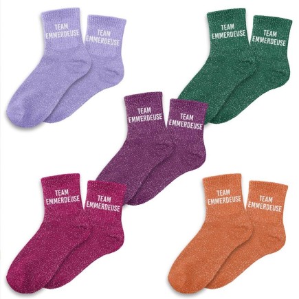 Chaussettes paillettes team emmerdeuse