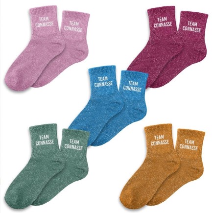 Chaussettes paillettes team connasse