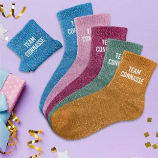 Chaussettes paillettes team connasse