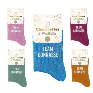 Chaussettes paillettes team connasse