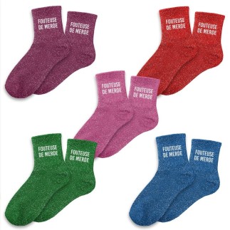 Chaussettes paillettes fouteuse de merde