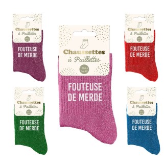 Chaussettes paillettes fouteuse de merde
