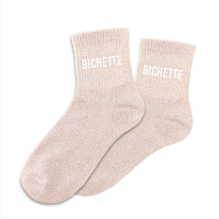 Chaussettes Paillettes Bichette rose