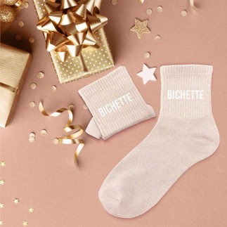 Chaussettes Paillettes Bichette rose