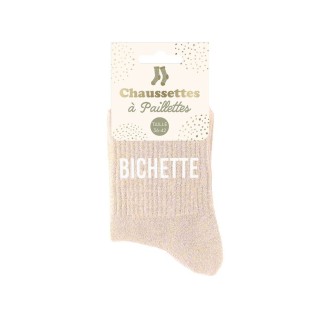 Chaussettes Paillettes Bichette rose