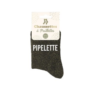 Chaussettes Paillettes Pipelette noir