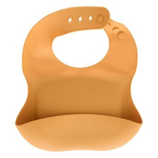 Set bavoir et cuillère Yum silicone ocre