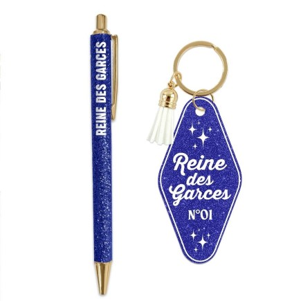Duo Paillettes Porte Cles Motel Et Stylo Garce