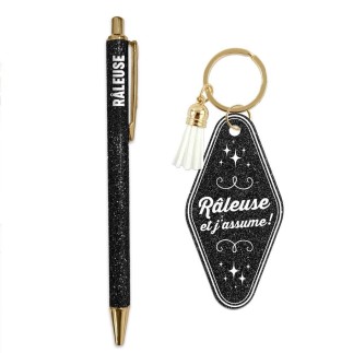Duo Paillettes Porte Cles Motel Et Stylo Raleuse