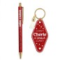 Duo Paillettes Porte Cles Motel Et Stylo Cherie D Amour