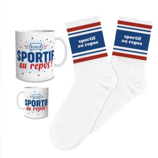Coffret Mug Chaussettes Sportif Au Repos