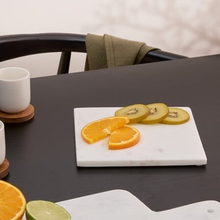 Dessous de plat marbre 19x19cm blanc