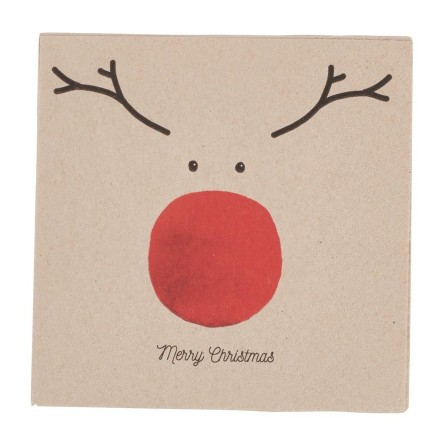 20 serviettes gros nez rouge de renne