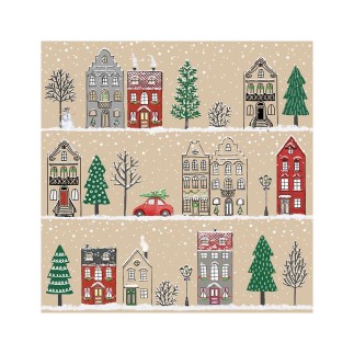 20 serviettes maisonnettes