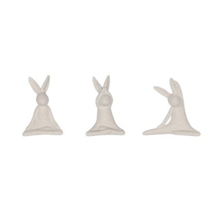 Set de 3 lapins blancs yogi 3 postures