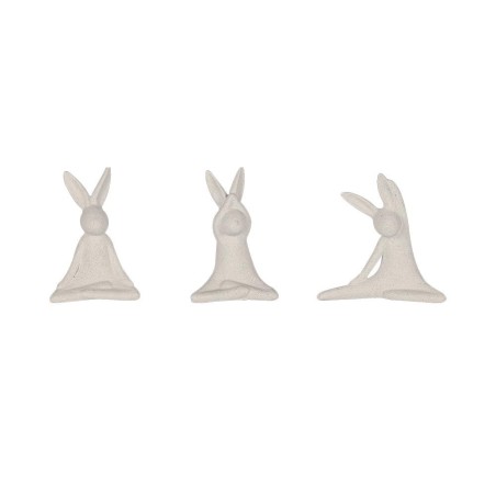 Set de 3 lapins blancs yogi 3 postures