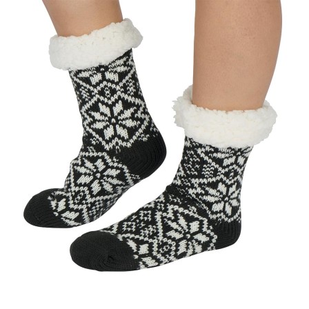 Chaussettes motifs flocons blancs