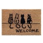 Paillasson « Welcome » 4 chats de dos