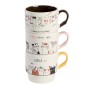 Set de 3 mugs motifs chats et poissons
