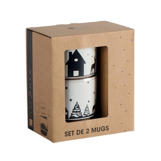 Set de 2 mugs empilables bicolore
