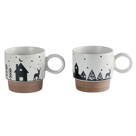 Set de 2 mugs empilables bicolore
